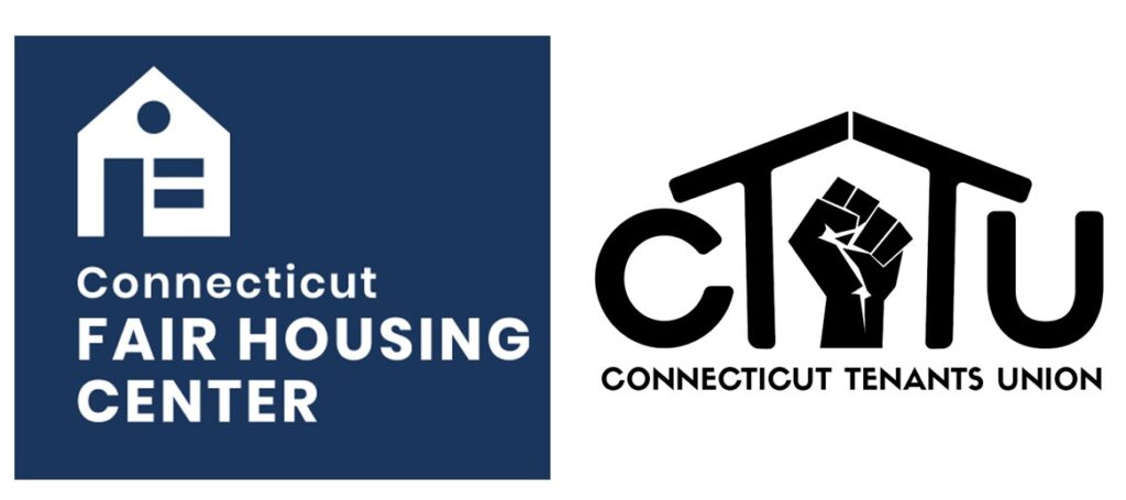 Logos of Connecticut Fair Housing Center (left) and Connecticut Tenants Union (right)
